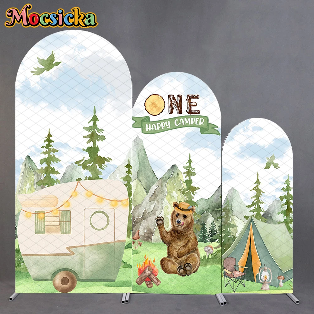 Mocsicka Camping Party Arch Background Cover Baby Photo One Happy Camper Arched Backdrop Tent Mountain Tree Car Bear Party Decor
Mocsicka Camping Party Arch Background Cover Baby Photo One Happy Camper Arched Backdrop Tent Mountain Tree Car Bear Party Decor