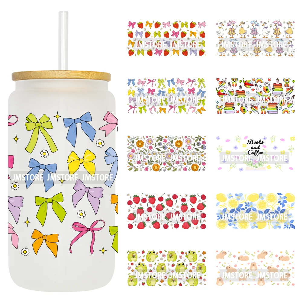 Floral Coquette Bow Strawberry Lemon Bookish UV DTF Wraps Transfer Sticker Waterproof Logo For 16OZ Libbey Glass Can Tumbler
Floral Coquette Bow Strawberry Lemon Bookish UV DTF Wraps Transfer Sticker Waterproof Logo For 16OZ Libbey Glass Can Tumbler
