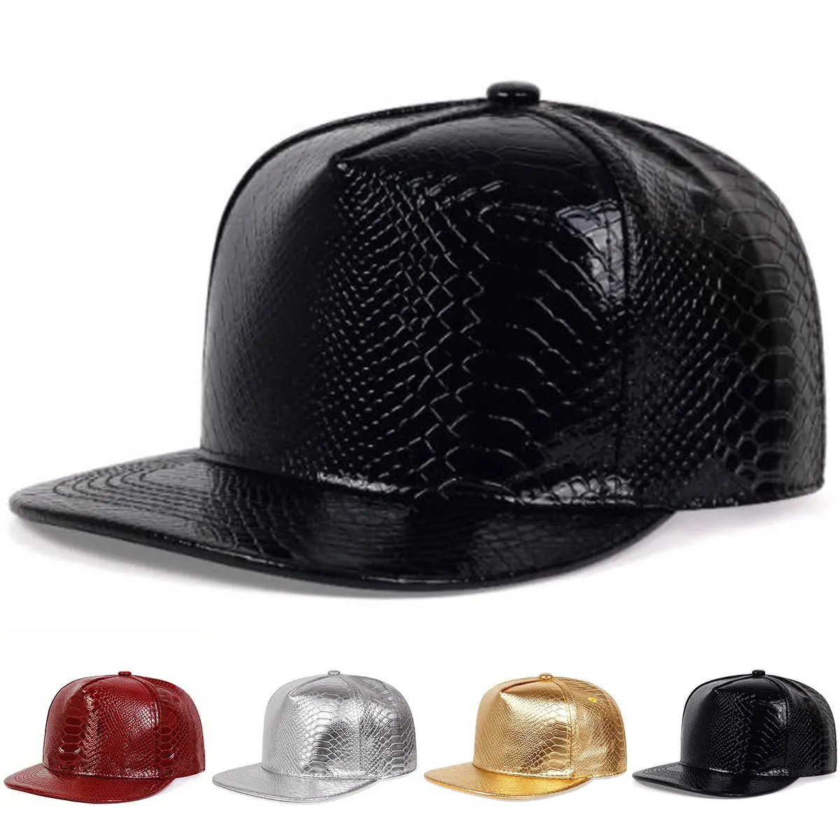 European American Hot-selling PU Leather Snakeskin Pattern Hip-hop Hat Trend Flat Edge Big Head Snapback Cap Sports Baseball Cap
European American Hot-selling PU Leather Snakeskin Pattern Hip-hop Hat Trend Flat Edge Big Head Snapback Cap Sports Baseball Cap