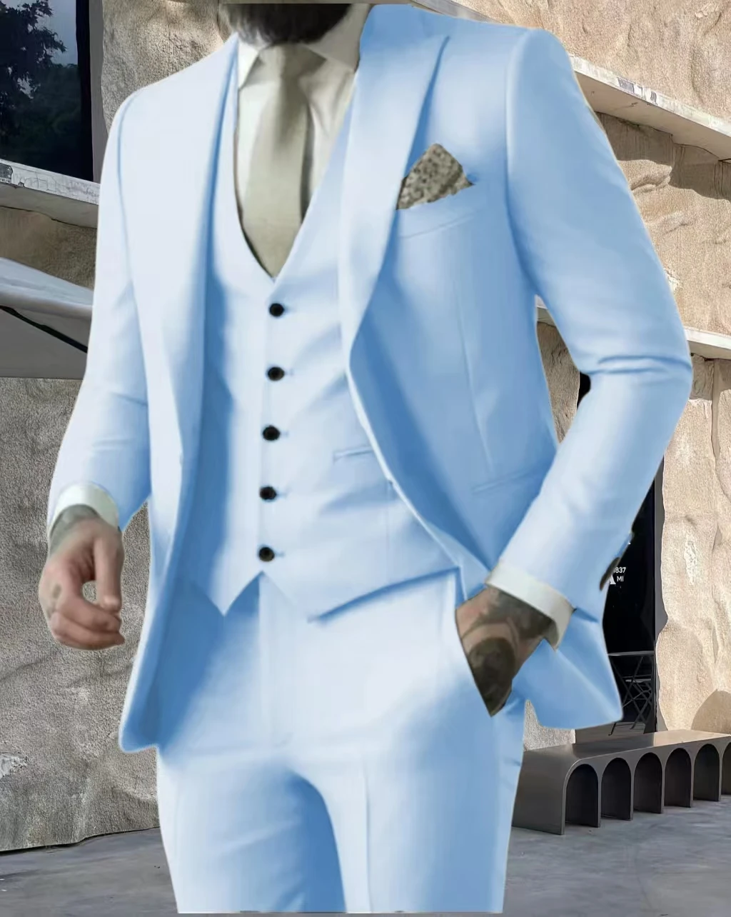 Мужской костюм с пиковыми лацканами для свадьбы, высококачественные тонкие куртки, однобортный костюм с острым воротником, 3-х предметный пиджак, жилет и брюки
Мужской костюм с пиковыми лацканами для свадьбы, высококачественные тонкие куртки, однобортный костюм с острым воротником, 3-х предметный пиджак, жилет и брюки