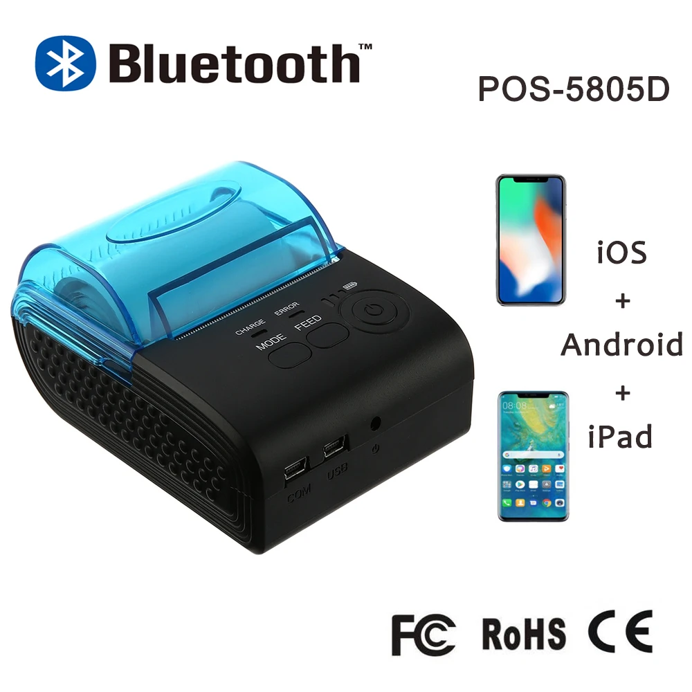 Portable Mini Bluetooth Thermal Receipt Printer Ticker Printer For Mobile Phone Android iOS Windows 58mm
Portable Mini Bluetooth Thermal Receipt Printer Ticker Printer For Mobile Phone Android iOS Windows 58mm