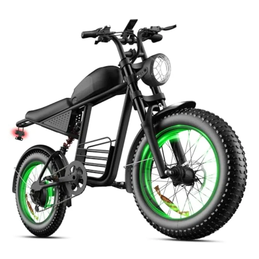 Electric bike for adults: 1500W peak motor, 30-35MPH max speed, 60-mile range, 20 fat tires, 48V 16.8Ah/18.9Ah battery, UL2849
Electric bike for adults: 1500W peak motor, 30-35MPH max speed, 60-mile range, 20 fat tires, 48V 16.8Ah/18.9Ah battery, UL2849