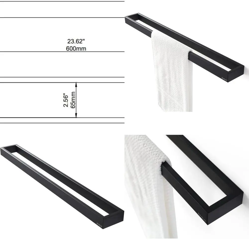 24-дюймовый матовый черный настенный одинарный вешалка для полотенец, квадратный дизайн для современной ванной комнаты
24-дюймовый матовый черный настенный одинарный вешалка для полотенец, квадратный дизайн для современной ванной комнаты