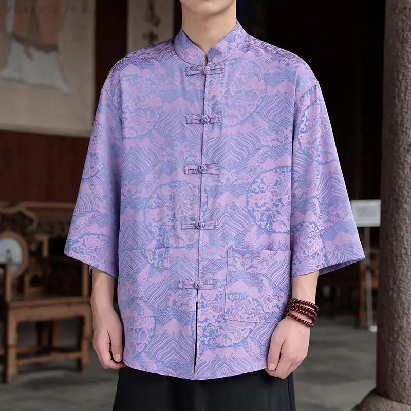 Men's Ethnic Tang Style Shirt Chinese Traditional Loose Blouse Coat Large Size 5XL Jacket Traditional Vintage Cardigan Tops
Men's Ethnic Tang Style Shirt Chinese Traditional Loose Blouse Coat Large Size 5XL Jacket Traditional Vintage Cardigan Tops