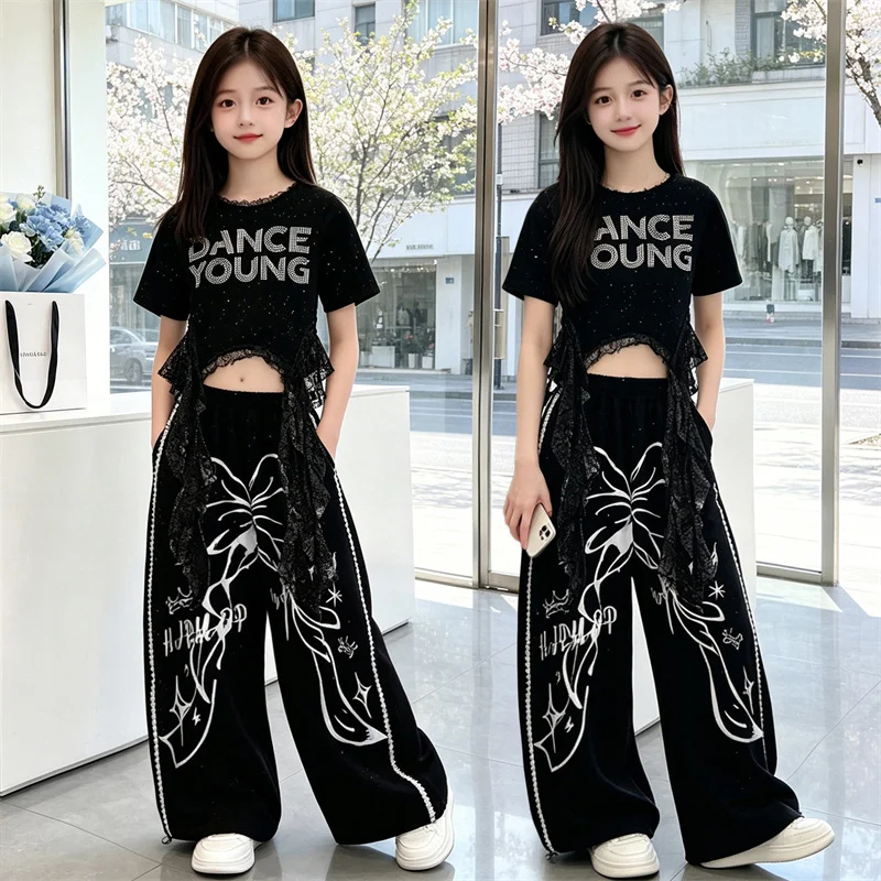 New Arrivals Hip Hop Young Girls Clothes Suit Crop Top+Pants Fashion Print 2Pcs Streetwear Dance Jazz Costume for Kids 8 10 12Y
New Arrivals Hip Hop Young Girls Clothes Suit Crop Top+Pants Fashion Print 2Pcs Streetwear Dance Jazz Costume for Kids 8 10 12Y