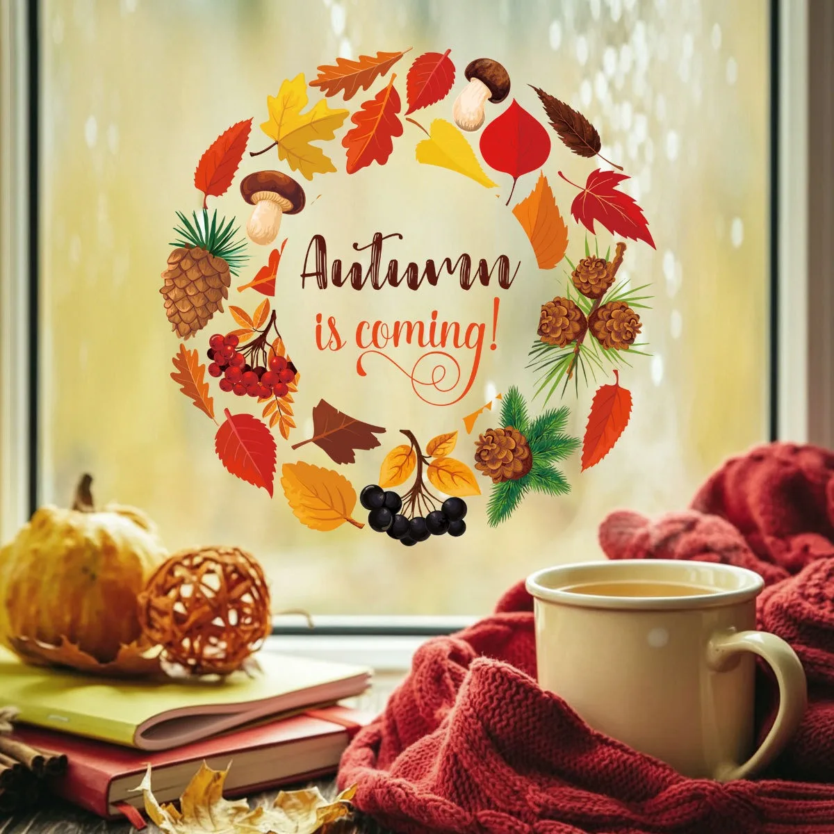 Autumn Maple Leaf Static Window Cling Fall Forest Squirrel Mushroom Floral Decal Removable Sticker for Home
Autumn Maple Leaf Static Window Cling Fall Forest Squirrel Mushroom Floral Decal Removable Sticker for Home