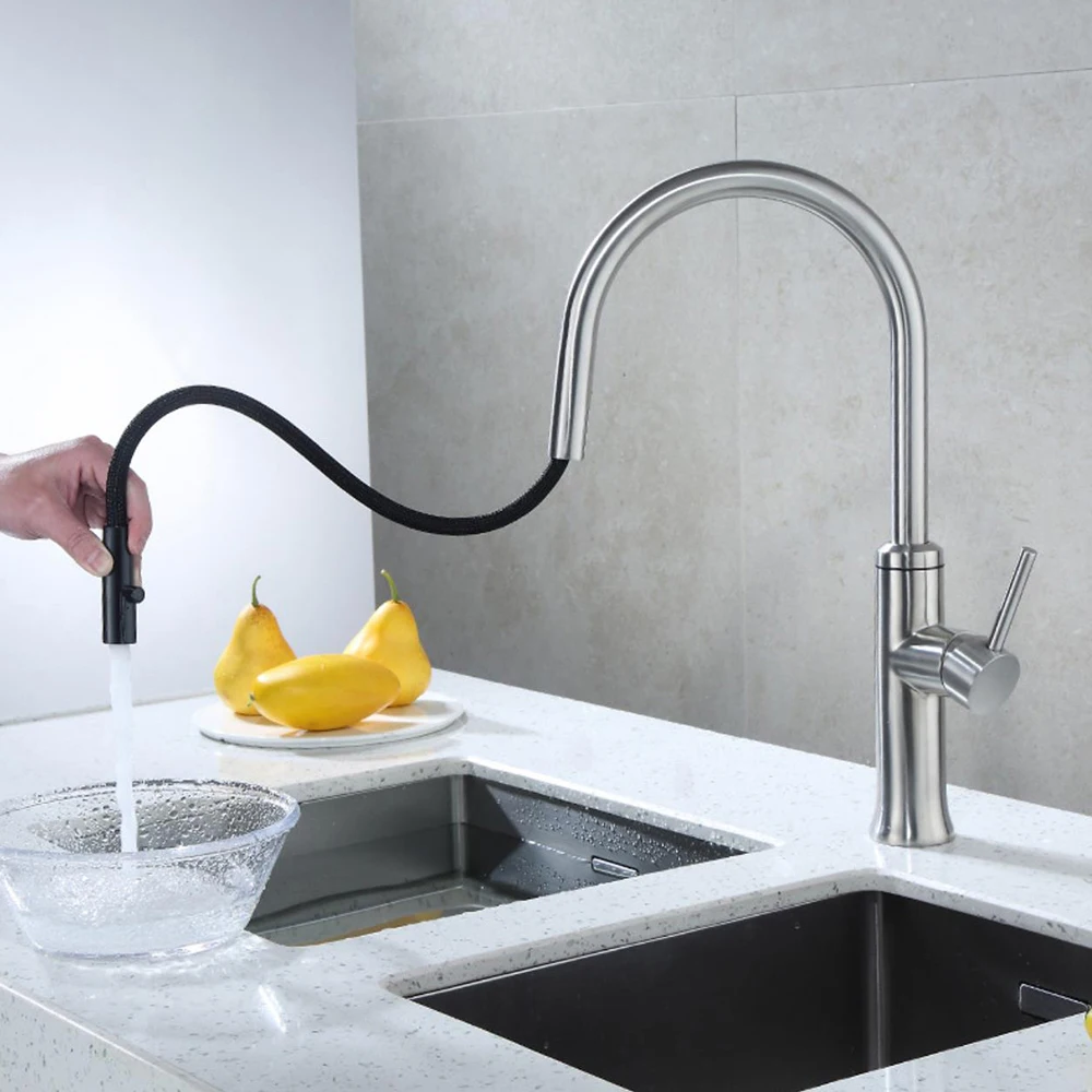 Kitchen Sink Faucets Stainless Steel Material Hose Pull Down 360 Rotation Mixer Water Cold And Hot Single Handle
Kitchen Sink Faucets Stainless Steel Material Hose Pull Down 360 Rotation Mixer Water Cold And Hot Single Handle