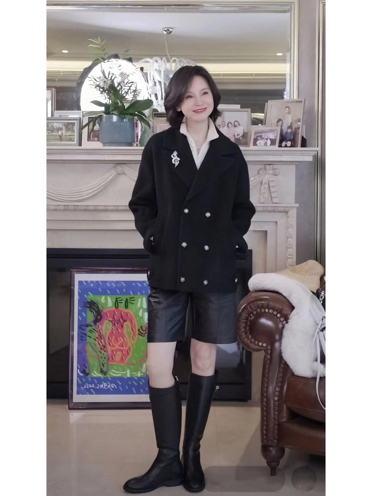 Dark Combed Australian Wool Double-Faced Tweed Jacket Coat 70-Strand Collar Women's Casual Style Long Sleeve Coat
Dark Combed Australian Wool Double-Faced Tweed Jacket Coat 70-Strand Collar Women's Casual Style Long Sleeve Coat