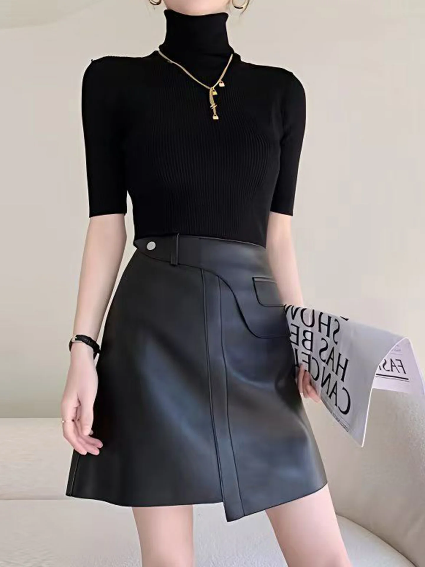 Юбка из искусственной кожи с высокой талией, женская, универсальная, асимметричная, А-силуэта, облегающая, средней длины
Юбка из искусственной кожи с высокой талией, женская, универсальная, асимметричная, А-силуэта, облегающая, средней длины