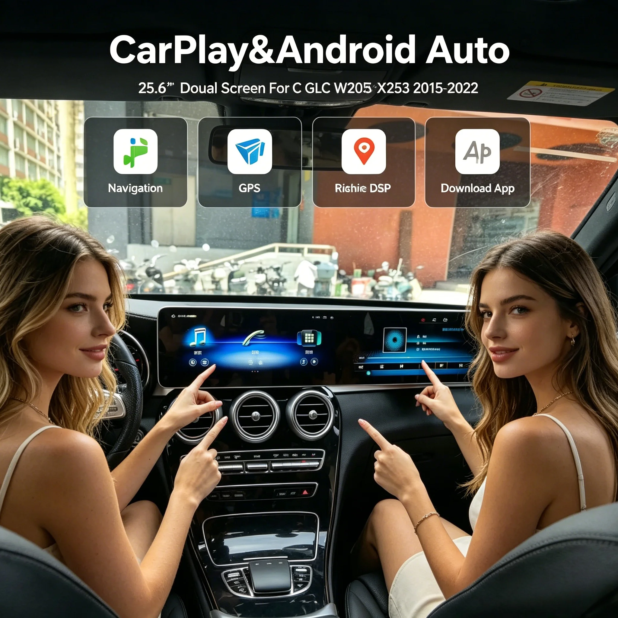 RHD LHD 25.6" Dual Screen Android For Benz C GLC W205 W253 X253 2015-2022 Wireless Carplay Navigation GPS Multimedia PlayerDSP
RHD LHD 25.6" Dual Screen Android For Benz C GLC W205 W253 X253 2015-2022 Wireless Carplay Navigation GPS Multimedia PlayerDSP