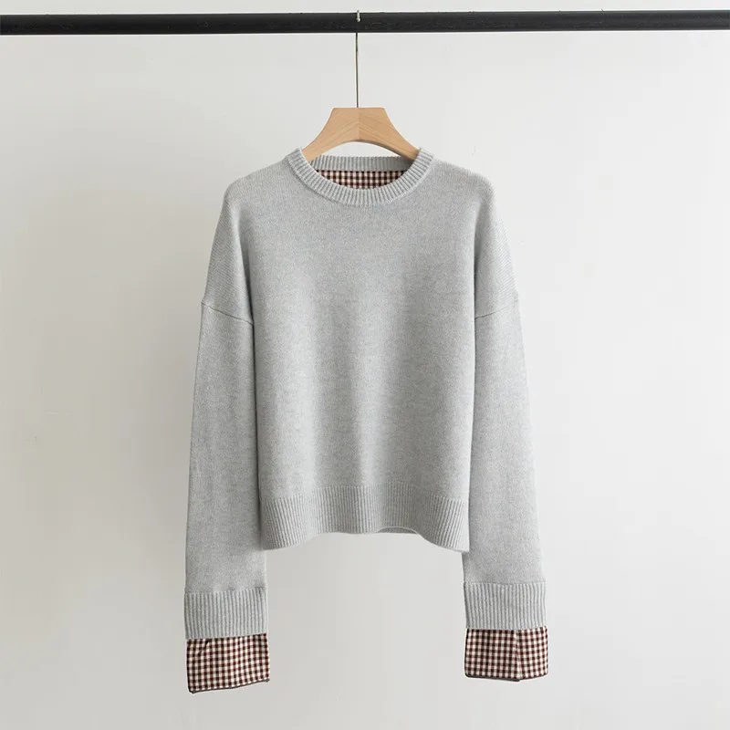 Cashmere Wool Sweater Women's Stacked Long Sleeve Patchwork Plaid Sweater
Cashmere Wool Sweater Women's Stacked Long Sleeve Patchwork Plaid Sweater