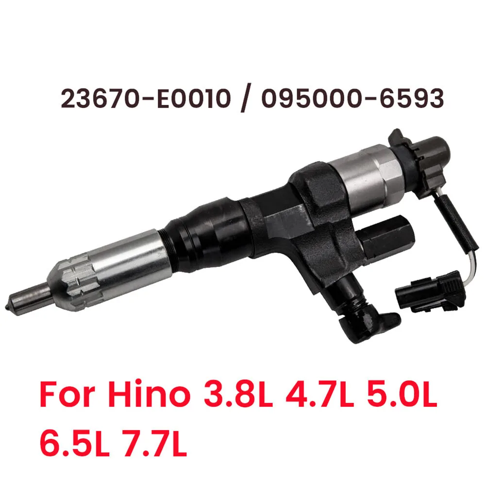 New Diesel Injector 23670-E0010 / 095000-6593 for Hino 3.8L 4.7L 5.0L 6.5L 7.7L Kobelco SK330-8 SK350 Excavator
New Diesel Injector 23670-E0010 / 095000-6593 for Hino 3.8L 4.7L 5.0L 6.5L 7.7L Kobelco SK330-8 SK350 Excavator