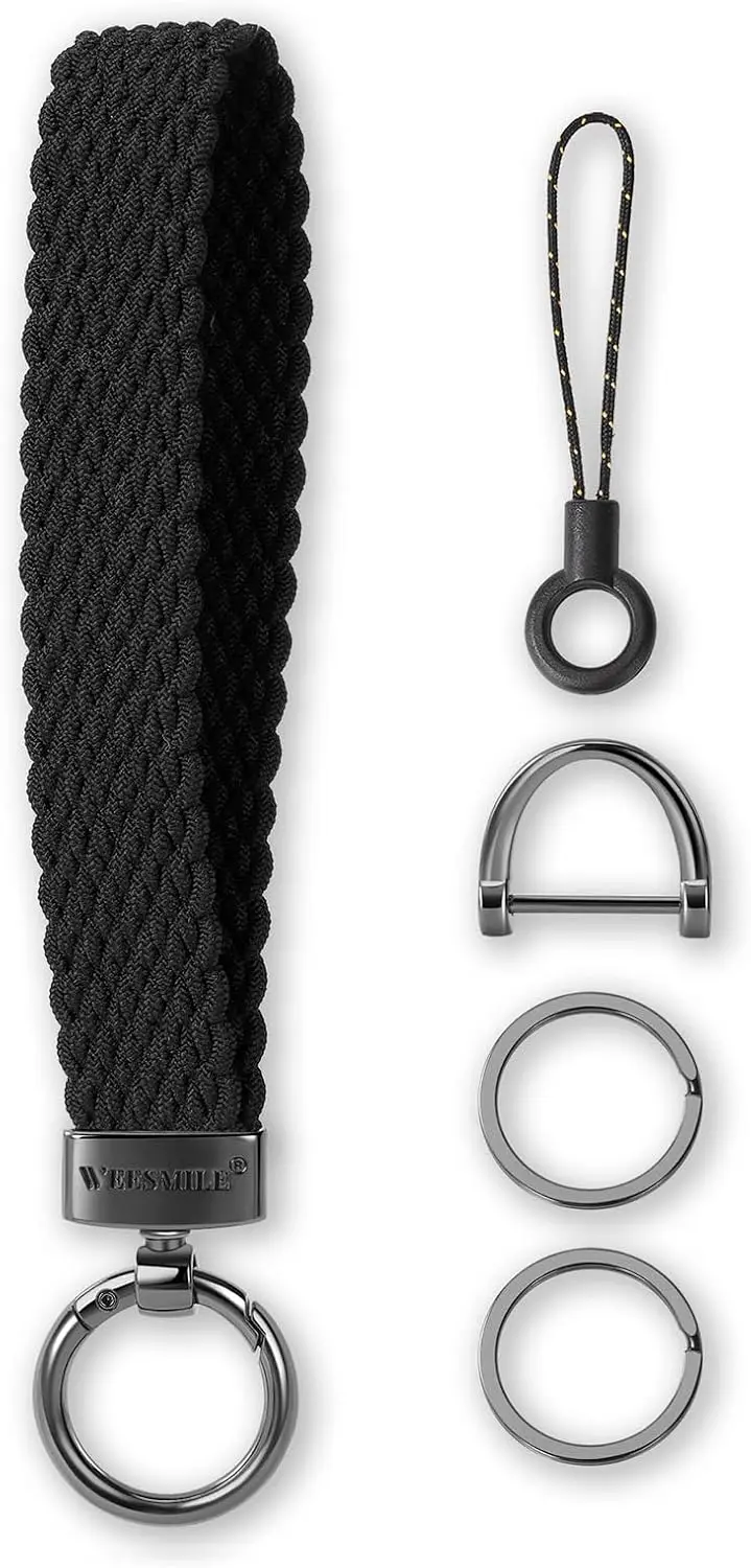 Stretchy Keychain Wristlet for Car Keys with 2 Keyrings & D Ring, Cute Wrist Lanyard for Women Men
Stretchy Keychain Wristlet for Car Keys with 2 Keyrings & D Ring, Cute Wrist Lanyard for Women Men