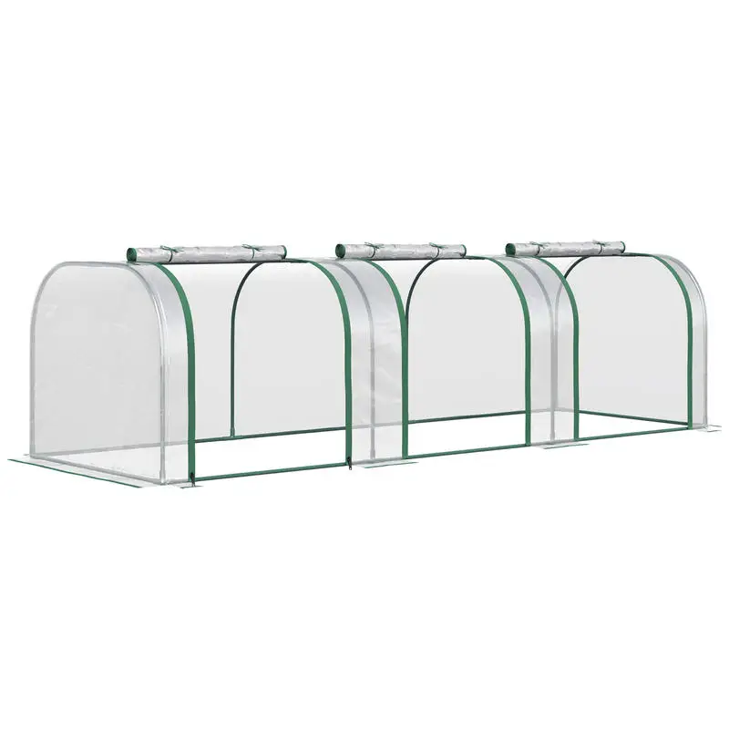 Outsunny 9.7' L x 3' W x 2.5' H Portable Tunneled Greenhouse with 3 Zippered Doors, Water/UV Fighting PVC Cover
Outsunny 9.7' L x 3' W x 2.5' H Portable Tunneled Greenhouse with 3 Zippered Doors, Water/UV Fighting PVC Cover
