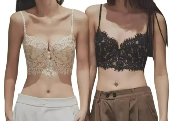 Sexy lace French new strappy bra, backless KUCLUT underwear, women's retro thin vest bra
Sexy lace French new strappy bra, backless KUCLUT underwear, women's retro thin vest bra