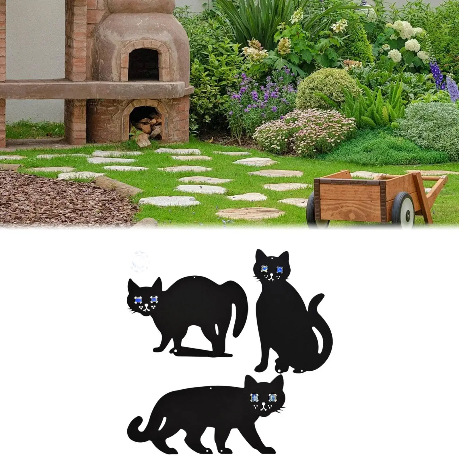 3x Black Cat Metal Decorative Garden Stakes Weather Resistant Silhouette Statues
3x Black Cat Metal Decorative Garden Stakes Weather Resistant Silhouette Statues