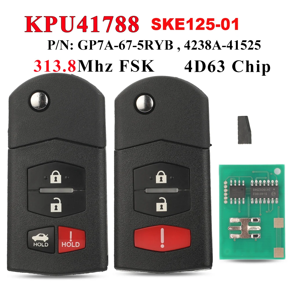 jingyuqin KPU41788 Remote Car Key For Mazda 3 5 6 CX-7 CX-9 MX-5 Miata BGBX1T478-SKE125-01 4D63Chip 313.8Mhz FSK
jingyuqin KPU41788 Remote Car Key For Mazda 3 5 6 CX-7 CX-9 MX-5 Miata BGBX1T478-SKE125-01 4D63Chip 313.8Mhz FSK
