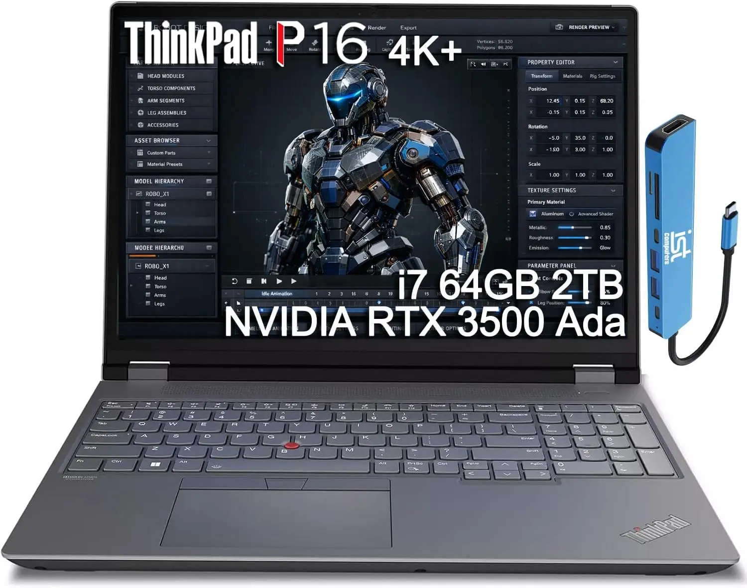 Ноутбук-рабочая станция Lenovo ThinkPad P16 (Intel Core i7-14700HX, 64 ГБ DDR5, 2 ТБ SSD) для инженеров, дизайнеров, архитекторов
Ноутбук-рабочая станция Lenovo ThinkPad P16 (Intel Core i7-14700HX, 64 ГБ DDR5, 2 ТБ SSD) для инженеров, дизайнеров, архитекторов