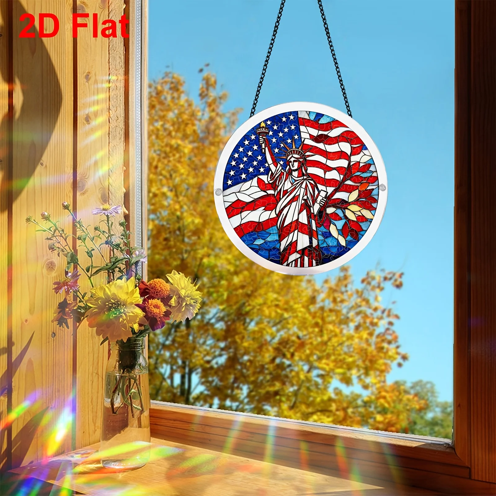 2D Flat Bohemian US Flag Suncatcher Puzzle Eagle Liberty Bell Acrylic Window Hanging Decor Independence Day Memorial Day Gift
2D Flat Bohemian US Flag Suncatcher Puzzle Eagle Liberty Bell Acrylic Window Hanging Decor Independence Day Memorial Day Gift