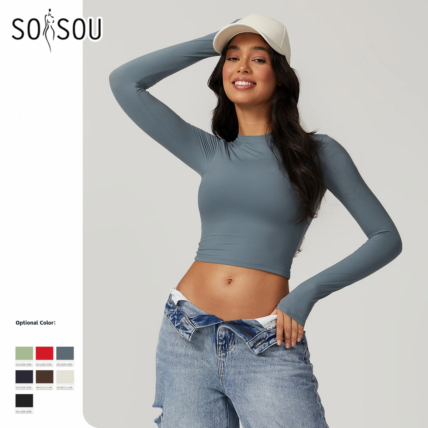 SOISOU Yoga Shirts For Women Long Sleeve Crop Top Fitness Running Gym Clothes Workout Dry Fit Breathable High Elastic Sports Top
SOISOU Yoga Shirts For Women Long Sleeve Crop Top Fitness Running Gym Clothes Workout Dry Fit Breathable High Elastic Sports Top