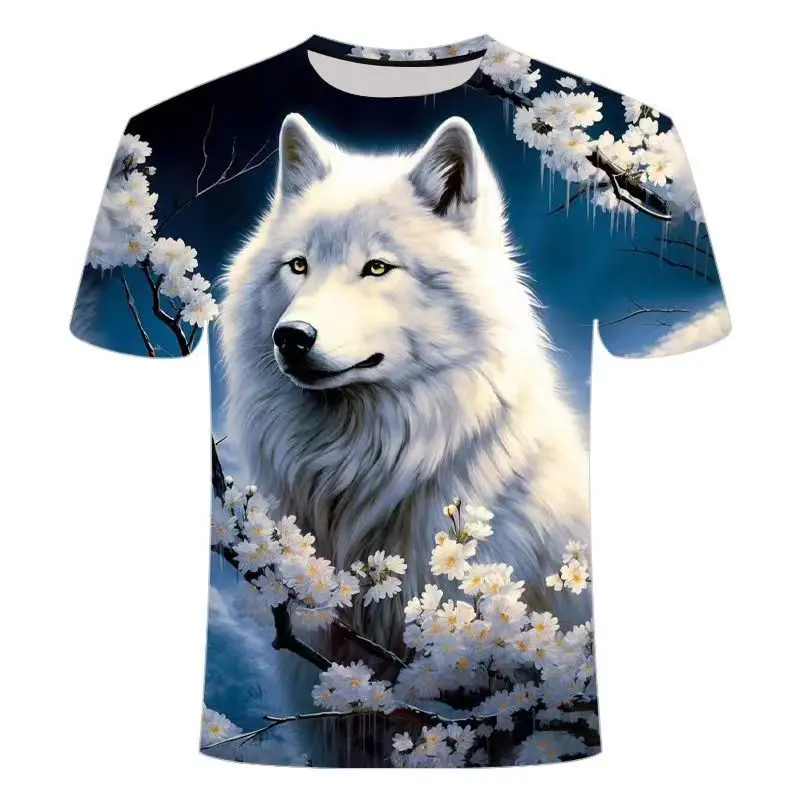 Summer Round Neck Fashionable T-shirt Animal Pattern Wolf Series Short Sleeved 3D Printed Men and Women Adult Casual Trend
Summer Round Neck Fashionable T-shirt Animal Pattern Wolf Series Short Sleeved 3D Printed Men and Women Adult Casual Trend
