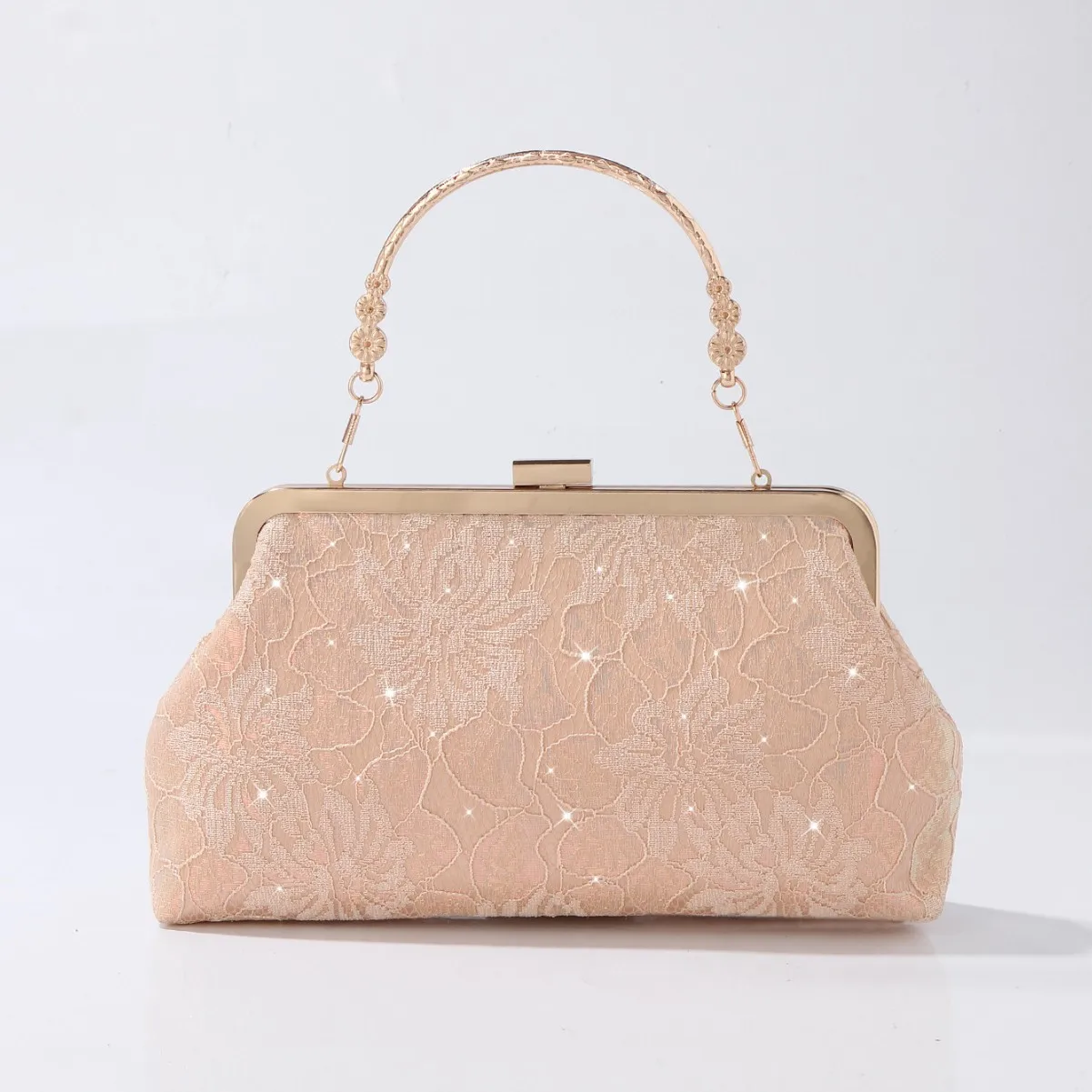 Champagne Lace Clutch Bag with Gold Embellished Handle - Elegant Evening Purse for Wedding, Party & Formal Occasions
Champagne Lace Clutch Bag with Gold Embellished Handle - Elegant Evening Purse for Wedding, Party & Formal Occasions