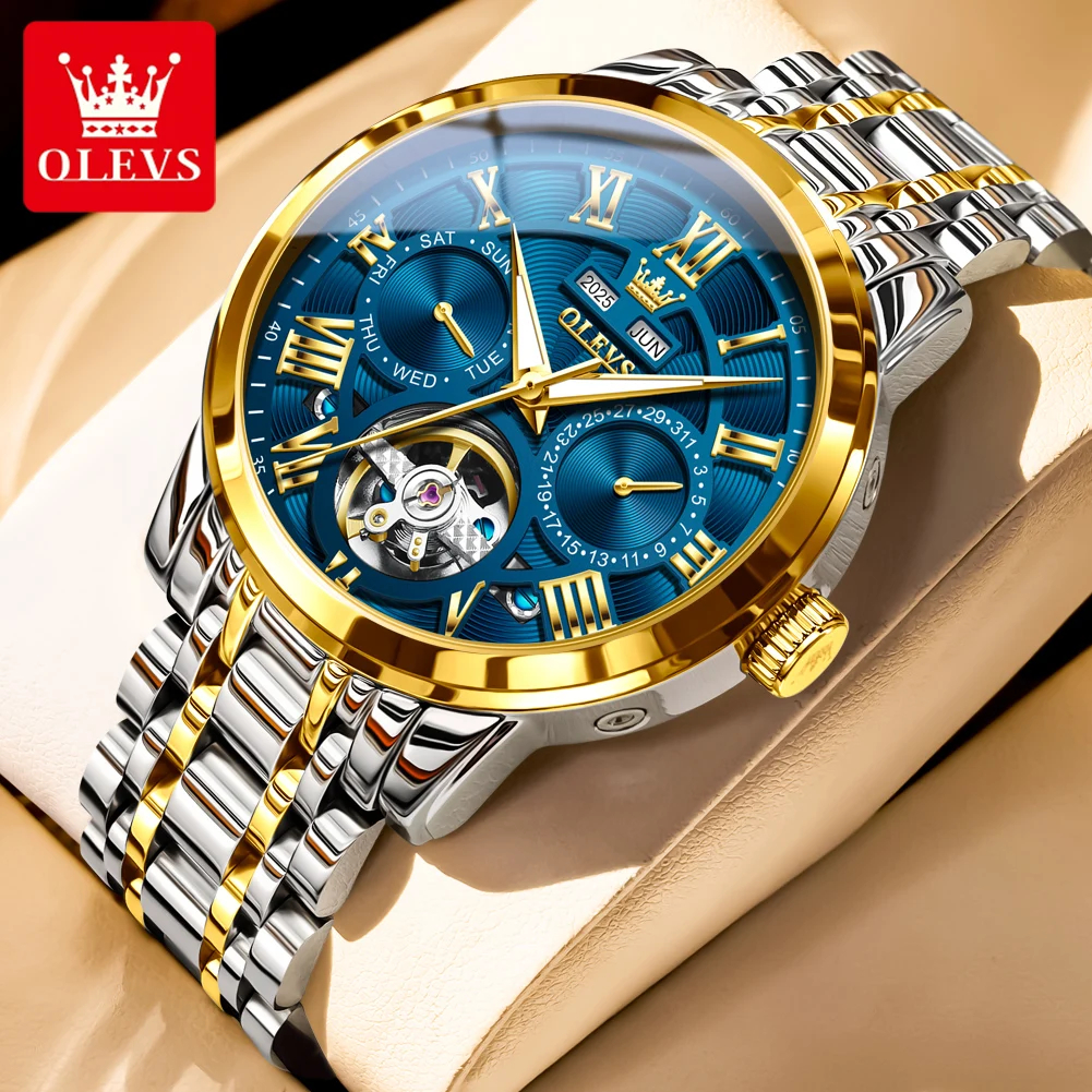 OLEVS 2026 New Mens Watch Original Luxury Stainless Steel Automatic Mechanical Watch Day Date Tourbillon Watches For Man Reloj
OLEVS 2026 New Mens Watch Original Luxury Stainless Steel Automatic Mechanical Watch Day Date Tourbillon Watches For Man Reloj