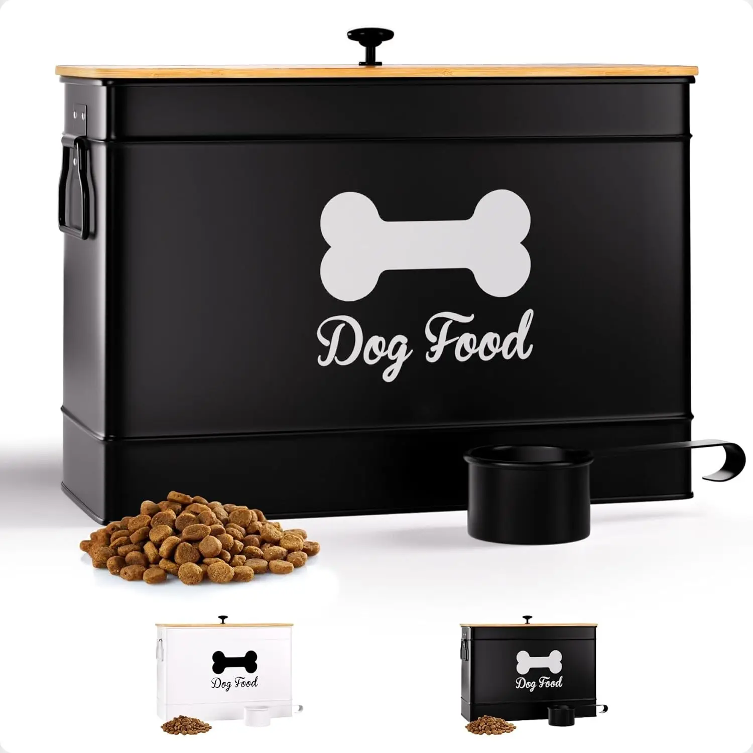 Airtight Dog Food Container with Metal Scoop, 15 lb Capacity, Bamboo Lid for Fresh Storage
Airtight Dog Food Container with Metal Scoop, 15 lb Capacity, Bamboo Lid for Fresh Storage