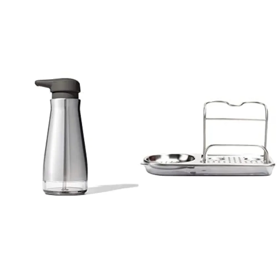 Good Grips Stainless Steel Soap Dispenser and Stainless Steel-Sink Caddy
Good Grips Stainless Steel Soap Dispenser and Stainless Steel-Sink Caddy