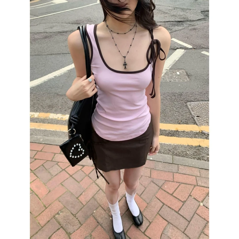 Deeptown Korean Style Sweet Tanks Women Sexy Spicy Girl Pink Sleeveless Vest Coquette Fashion Summer Slim Up Camis Streetwear
Deeptown Korean Style Sweet Tanks Women Sexy Spicy Girl Pink Sleeveless Vest Coquette Fashion Summer Slim Up Camis Streetwear