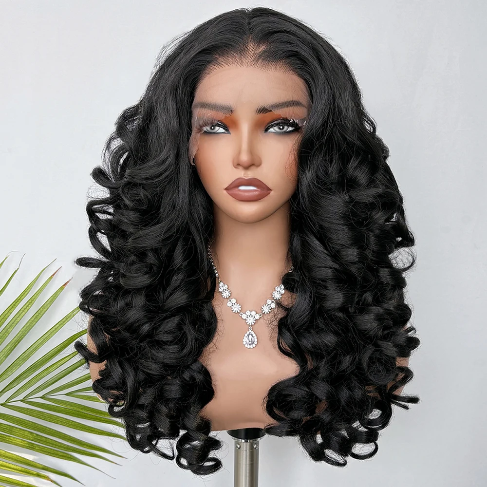 X-TRESS Synthetic Black Color 13X6 Lace Front Wigs 20inch Long Loose Deep Curly Hair Fluffy Bouncy Hair Wig Fashion Daily Use
X-TRESS Synthetic Black Color 13X6 Lace Front Wigs 20inch Long Loose Deep Curly Hair Fluffy Bouncy Hair Wig Fashion Daily Use