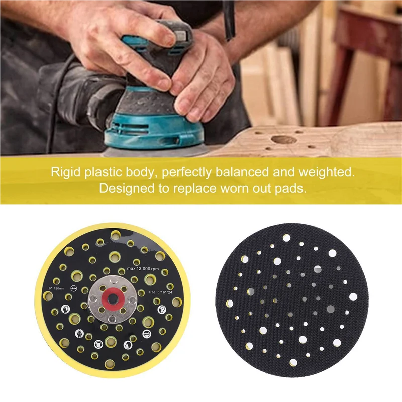 SYW-150Mm 5/16 Thread 52 Hole Medium Density Random Orbital Sander Hook & Loop Backing Pad Compatible With Mirka CEROS DEROS
SYW-150Mm 5/16 Thread 52 Hole Medium Density Random Orbital Sander Hook & Loop Backing Pad Compatible With Mirka CEROS DEROS