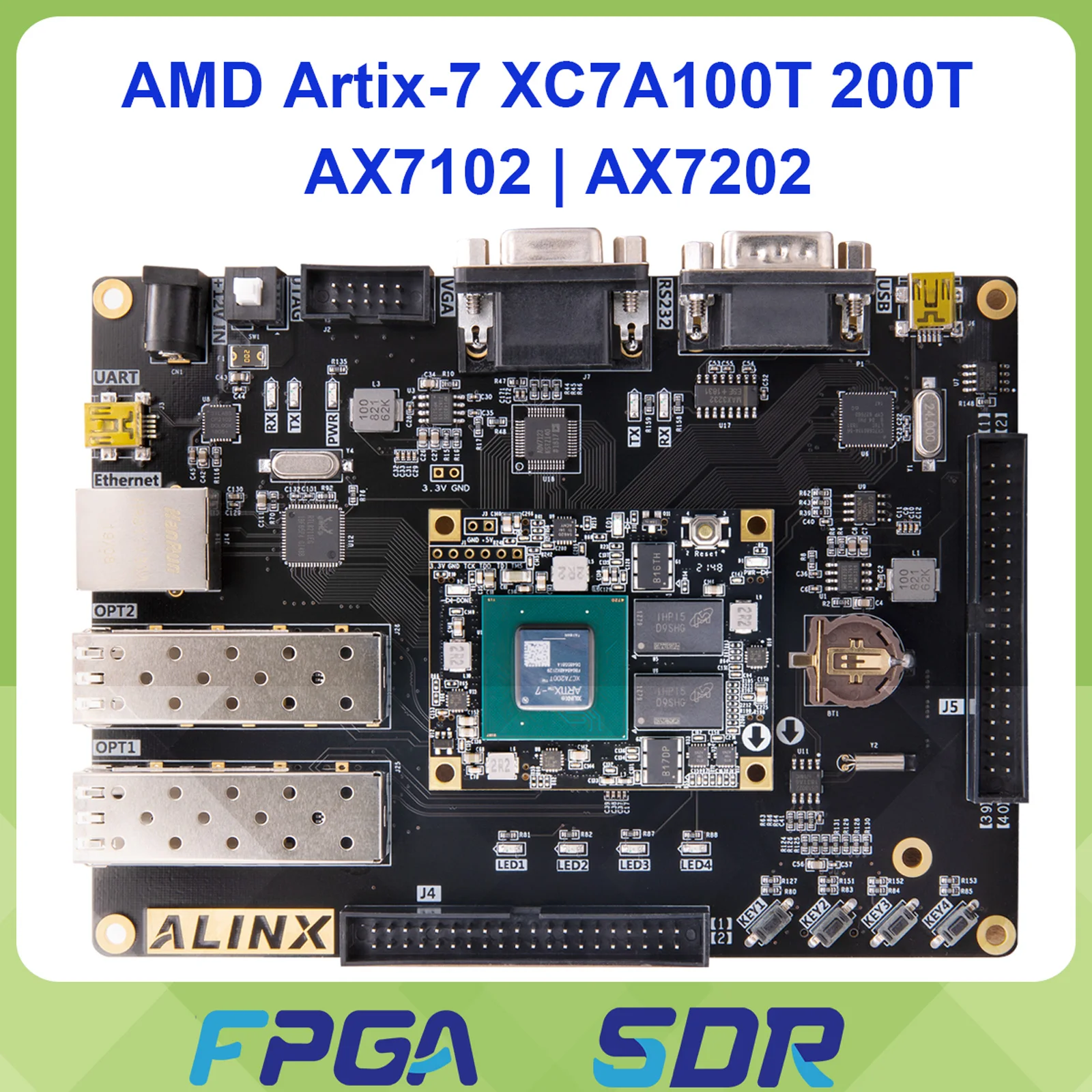 ALINX AX7102 AX7202 AMD Xilinx Artix-7 FPGA Development Board XC7A100T XC7A200T Gigabit Ethernet Demo Board for Electronics
ALINX AX7102 AX7202 AMD Xilinx Artix-7 FPGA Development Board XC7A100T XC7A200T Gigabit Ethernet Demo Board for Electronics