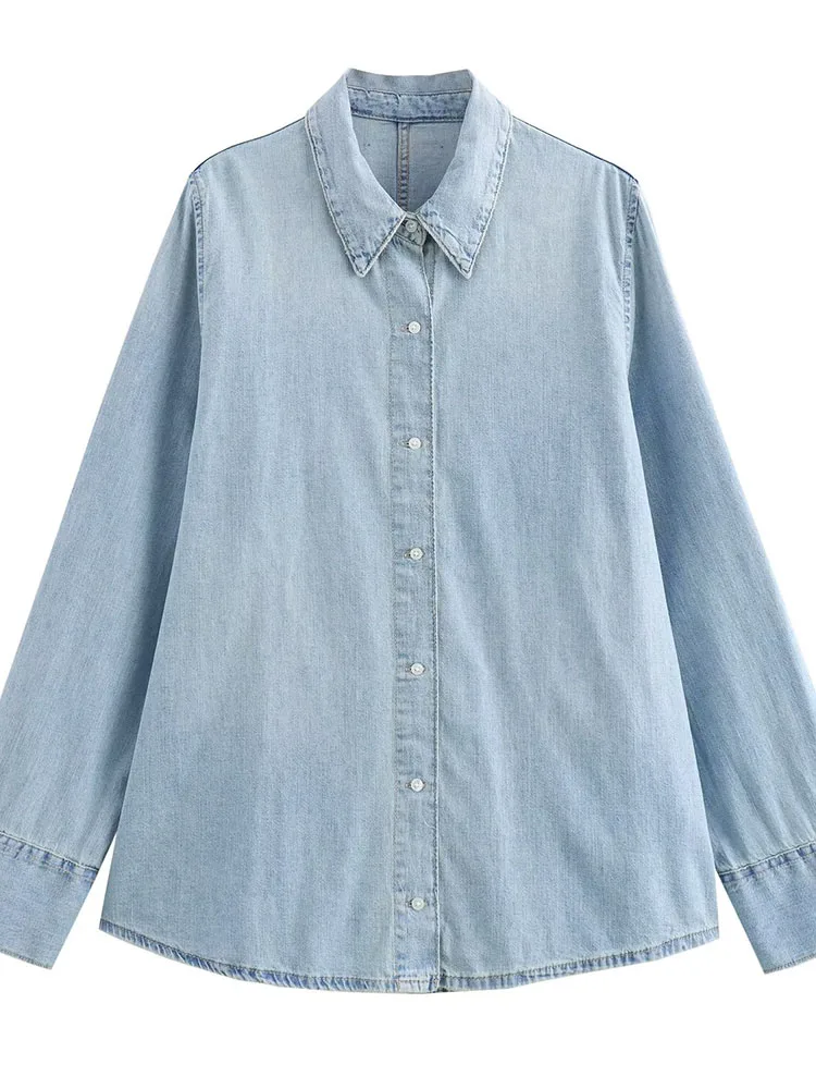 2024 autumn new women's European and American style versatile slim commuting long-sleeved denim shirt
2024 autumn new women's European and American style versatile slim commuting long-sleeved denim shirt
