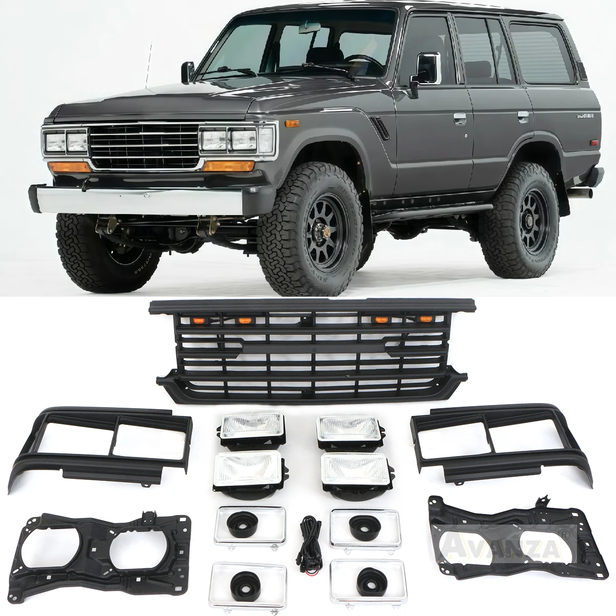 Front headlights and light frame modification turn signal for 1981-1987 TOYOTA LAND CRUSIER LC60 FJ60 Grille
Front headlights and light frame modification turn signal for 1981-1987 TOYOTA LAND CRUSIER LC60 FJ60 Grille