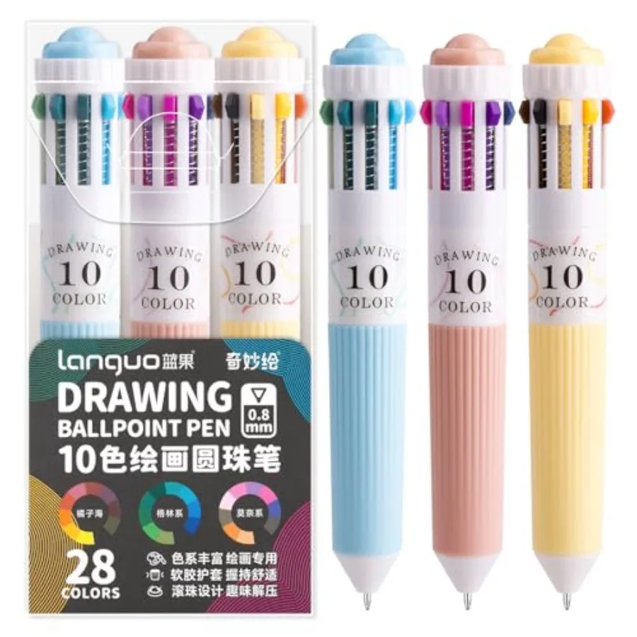 3 Park Multicolor Pens, 10-in-1 Colored Ballpoint Pen, 28 Colors, 0.8mm Fine Point Smooth Writing, Retractable Ballpoint Pens f
3 Park Multicolor Pens, 10-in-1 Colored Ballpoint Pen, 28 Colors, 0.8mm Fine Point Smooth Writing, Retractable Ballpoint Pens f