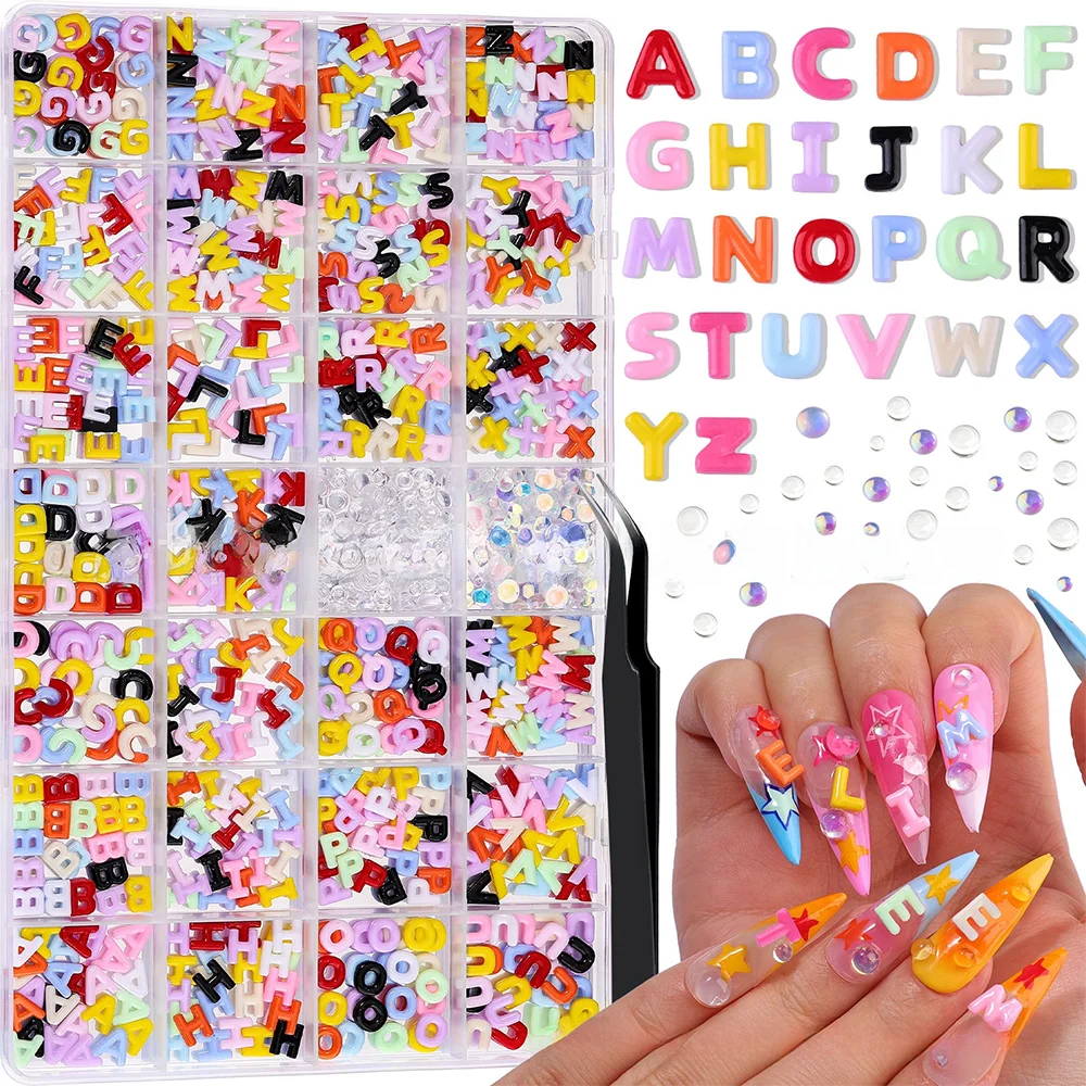 1100pcs A to Z Kawaii 3D Candy Color Mini Resin Rhinestone Mixed Letters Nail Charms in 28Grids Manicure Supplies with Tweezers
1100pcs A to Z Kawaii 3D Candy Color Mini Resin Rhinestone Mixed Letters Nail Charms in 28Grids Manicure Supplies with Tweezers