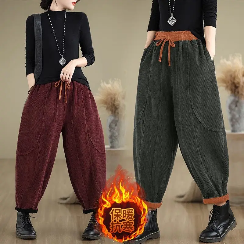 Thick Warm Fleece Dad Pants For Women In Winter 2024 New Corduroy Trosuers Autumn And Winter Large Size Casual Bottoming A464
Thick Warm Fleece Dad Pants For Women In Winter 2024 New Corduroy Trosuers Autumn And Winter Large Size Casual Bottoming A464