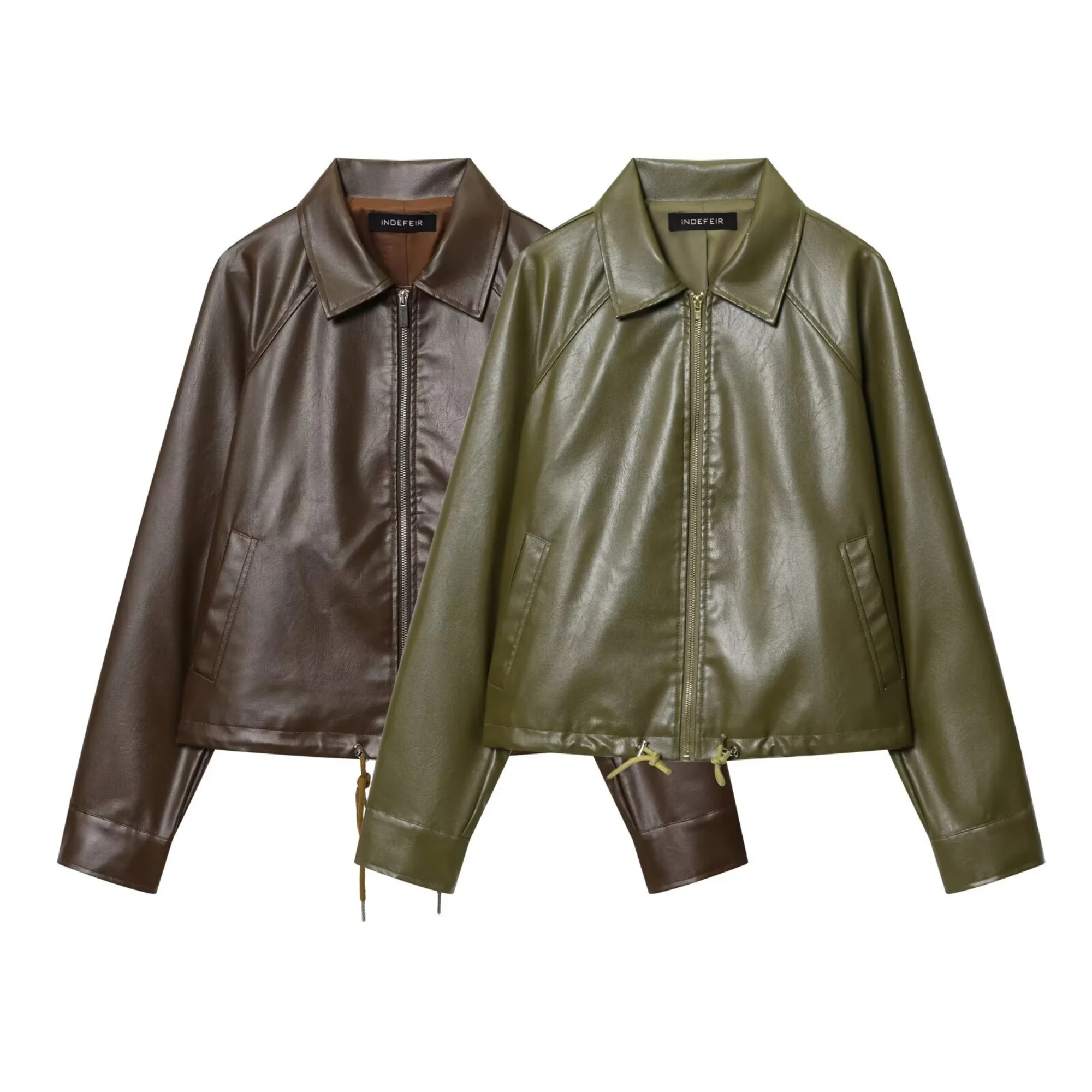 Women Faux Leather Jacket Coat Autumn Winter Solid Color Long Sleeve Minimalist Drawstring Female Jacket Casual Fashion Outwear
Women Faux Leather Jacket Coat Autumn Winter Solid Color Long Sleeve Minimalist Drawstring Female Jacket Casual Fashion Outwear