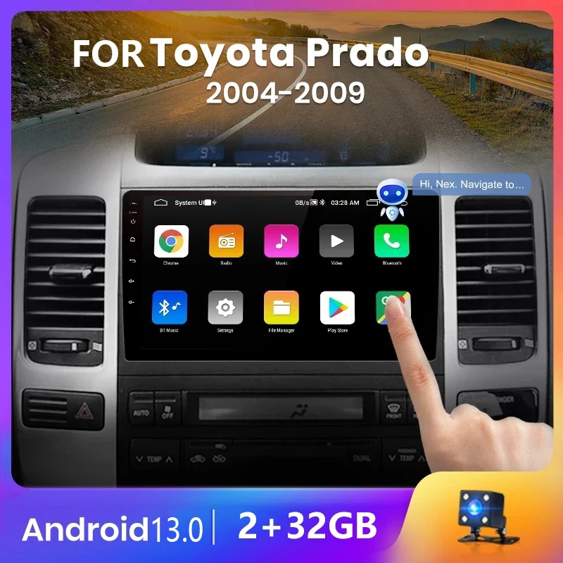 Автомагнитола для Toyota Land Cruiser Prado 120 2004-2009, мультимедийный видеоплеер с GPS-навигацией, DVD, Android 13,0, 2 din, автомобильная стереосистема
Автомагнитола для Toyota Land Cruiser Prado 120 2004-2009, мультимедийный видеоплеер с GPS-навигацией, DVD, Android 13,0, 2 din, автомобильная стереосистема