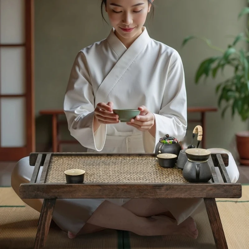 Складной стол-татами премиум-класса — традиционный японский чайный стол, низкий столик из массива дерева, компактный напольный столик, бамбуковая подставка для чайного сервиза
Складной стол-татами премиум-класса — традиционный японский чайный стол, низкий столик из массива дерева, компактный напольный столик, бамбуковая подставка для чайного сервиза