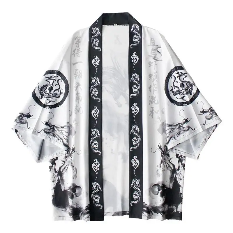 Japanese Traditional Clothing Japanese Kimono Women's Ink Dragon Print Summer High Quality Cardigan Half Sleeve Loose Comfort
Japanese Traditional Clothing Japanese Kimono Women's Ink Dragon Print Summer High Quality Cardigan Half Sleeve Loose Comfort