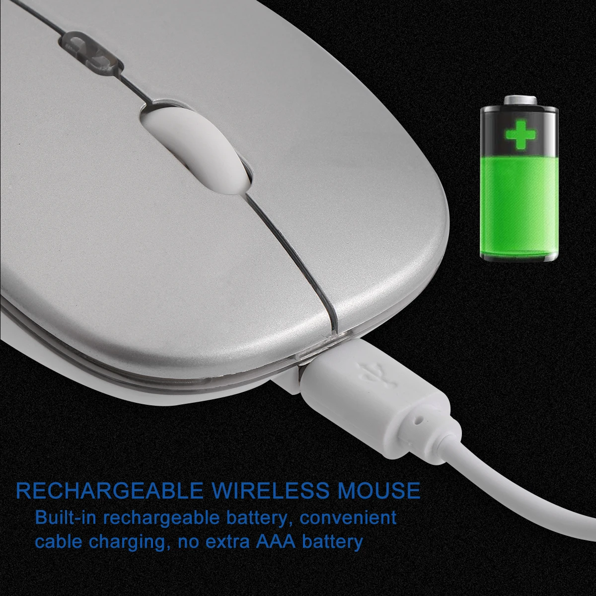 Wireless Mouse 5.0 2.4Ghz Silent 600Mah Rechargeable Ergonomic Design For Home Office School Gaming Portable 
Wireless Mouse 5.0 2.4Ghz Silent 600Mah Rechargeable Ergonomic Design For Home Office School Gaming Portable