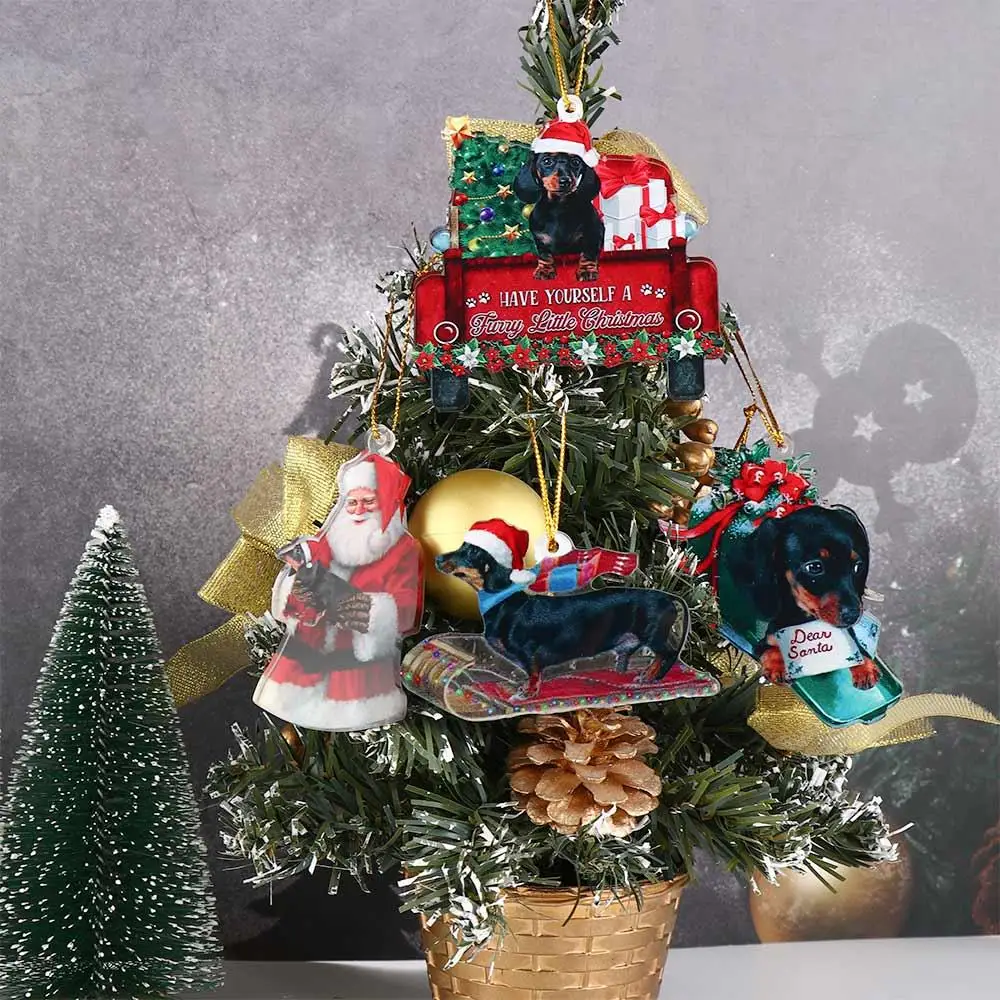 2D Dachshund Pendant Merry Christmas Double Sided Christmas Hanger Oranments Cute Acrylic Acrylic Christmas Dog Pendants
2D Dachshund Pendant Merry Christmas Double Sided Christmas Hanger Oranments Cute Acrylic Acrylic Christmas Dog Pendants