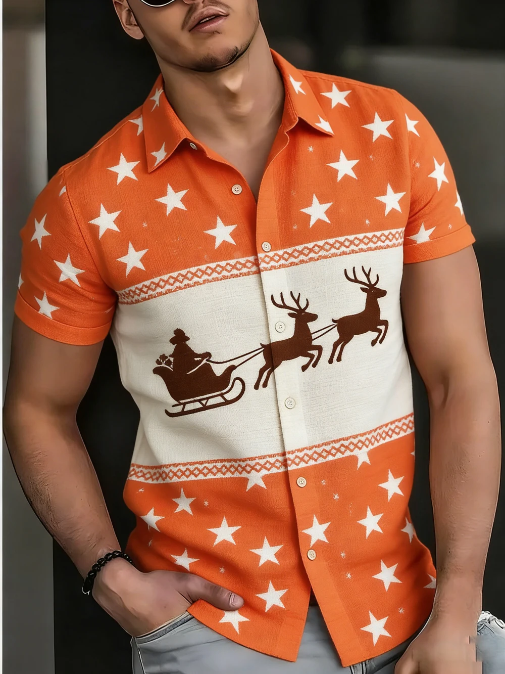 Men's New Short-sleeved Linen Christmas Socks Sleigh 3D Printed Shirt Hawaiian Casual Shirt Outdoor Party Clothes Men for You
Men's New Short-sleeved Linen Christmas Socks Sleigh 3D Printed Shirt Hawaiian Casual Shirt Outdoor Party Clothes Men for You