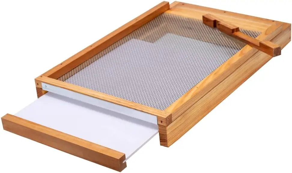 10-Frame Screened Bottom Board for Beehives, Solid Wood with Beeswax Coating for Ventilation and Weather Protection
10-Frame Screened Bottom Board for Beehives, Solid Wood with Beeswax Coating for Ventilation and Weather Protection
