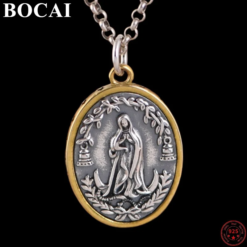 BOCAI S925 Подвески из стерлингового серебра для мужчин и женщин Мода Винтаж Крест Овальная медаль Девы Марии Ювелирные изделия Амулет Очарование Оптовая продажа
BOCAI S925 Подвески из стерлингового серебра для мужчин и женщин Мода Винтаж Крест Овальная медаль Девы Марии Ювелирные изделия Амулет Очарование Оптовая продажа