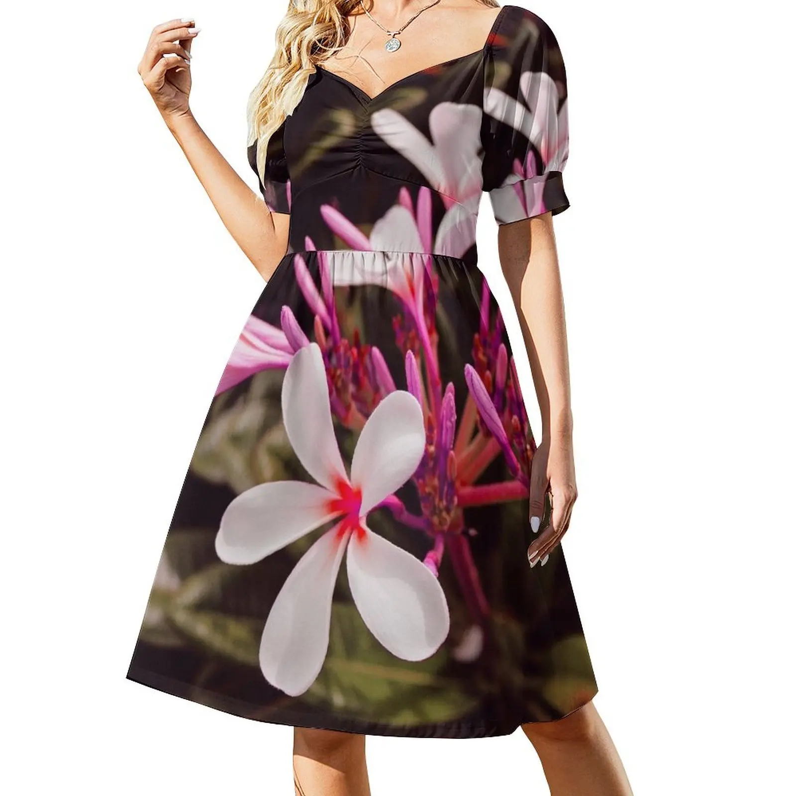 White pink green jasmine flowers Short-Sleeved Dress Woman clothing Party dresses Dresses gala
White pink green jasmine flowers Short-Sleeved Dress Woman clothing Party dresses Dresses gala