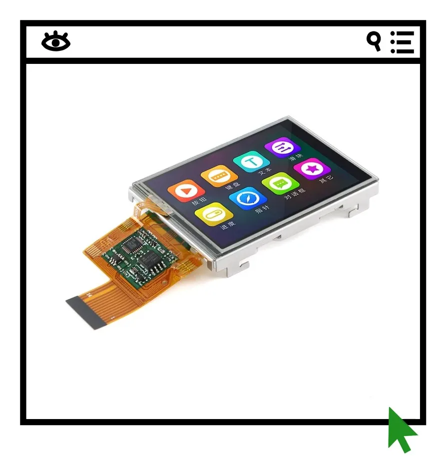 T1 Series_2.4-inch Resistive Screen_COF Module (with Iron Frame) Bare Screen Serial Port Smart Screen Display Touch Screen
T1 Series_2.4-inch Resistive Screen_COF Module (with Iron Frame) Bare Screen Serial Port Smart Screen Display Touch Screen