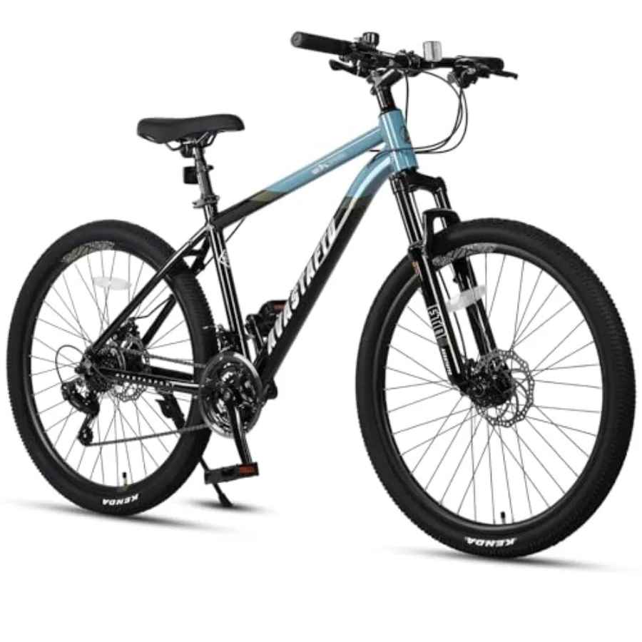 Mountain bike for off-road use, aluminum frame, black/red/blue, 21-speed gearing and dual disc brakes for reliable stopping pow
Mountain bike for off-road use, aluminum frame, black/red/blue, 21-speed gearing and dual disc brakes for reliable stopping pow